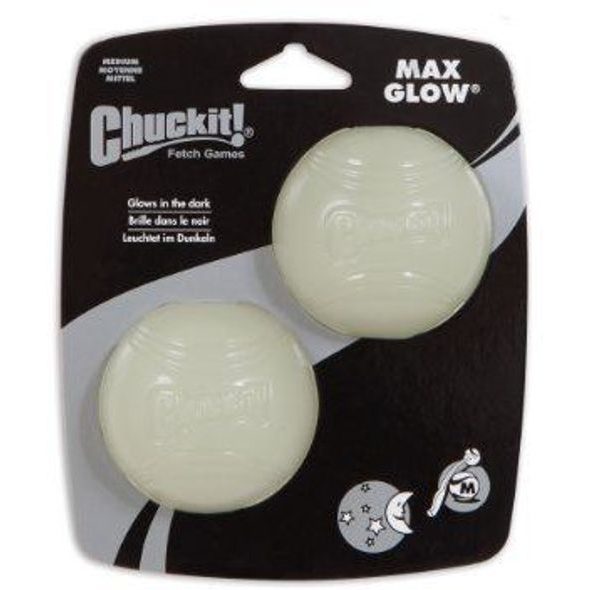 CHUCKIT! MÍČEK GLOW MEDIUM 6,5 CM - SVÍTÍCÍ - 2 NA KARTĚ - MÍČKY PRO PSY - CHOVATELSKÉ POTŘEBY MALVÍKZOO