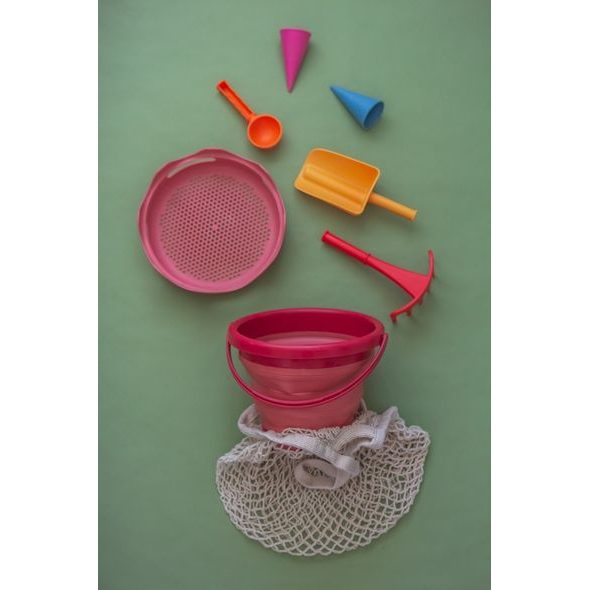 COMPACTOYS SKLÁDACÍ SADA NA PÍSEK 7V1 ČERVENÁ - HRAČKY NA PÍSEK - PRO DĚTI