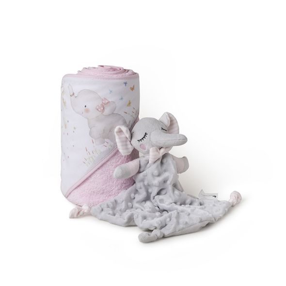 INTERBABY SET - OSUŠKA FROTÉ 100X100 SLONÍK + PŘÍTULKA - RŮŽOVÁ - OSUŠKY A DĚTSKÉ ŽUPANY - KOUPÁNÍ A ZDRAVÍ