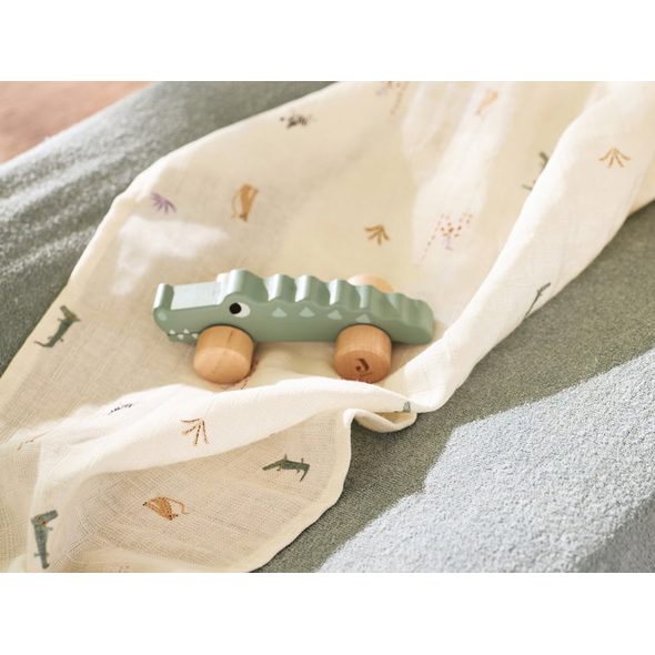 JOLLEIN KROKODÝL NA KOLEČKÁCH DŘEVĚNÝ JUNGLE JAMBO - AUTÍČKA A JEZDÍCÍ - PRO DĚTI