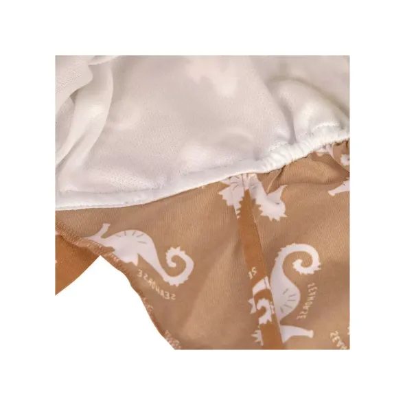 LÄSSIG SPLASH SUN PROTECTION FLAP HAT SEAHORSE CARAMEL 19-36M - ČEPIČKY A KLOBOUČKY - PRO DĚTI