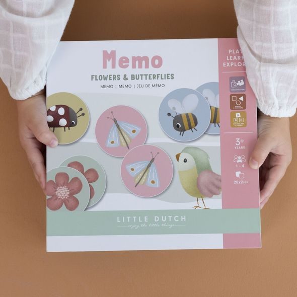 LITTLE DUTCH PEXESO PRO HOLKY - KVĚTINY A MOTÝLI 40KS - MOTORICKÉ A HRY - PRO DĚTI