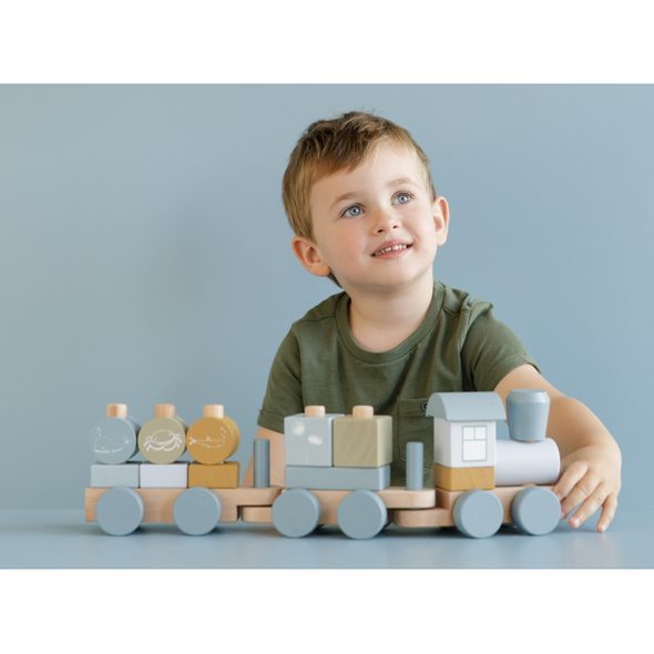 LITTLE DUTCH VLÁČEK DŘEVĚNÝ OCEAN BLUE - VLÁČKY - PRO DĚTI