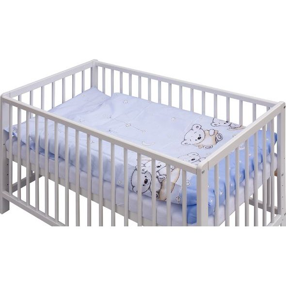 SCARLETT DĚTSKÁ POSTÝLKA S KOMPLETNÍ VÝBAVOU SCARLETT TORO 120 X 60 CM - MODRÁ - DŘEVĚNÉ POSTÝLKY - SPINKÁNÍ