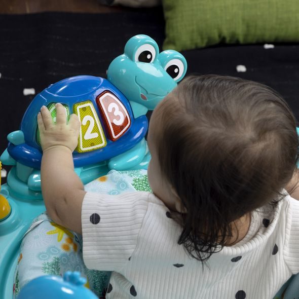 BABY EINSTEIN SKÁKADLO/AKTIVNÍ CENTRUM 2V1 CURIOSITY COVE™ 6M+ DO 11KG - VOZÍTKA A ODRÁŽEDLA - PRO DĚTI