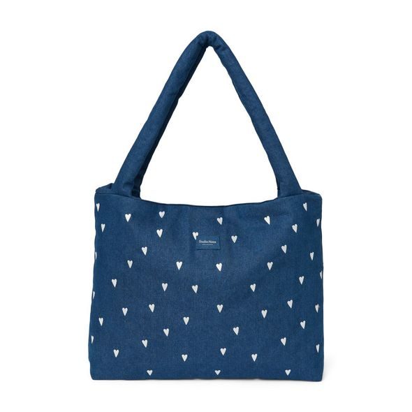 STUDIO NOOS DENIM MOM BAG | DARK BLUE WHITE HEARTS - DOPLŇKY - PRO MAMINKY
