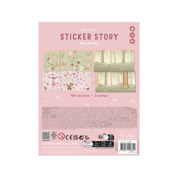 LITTLE DUTCH SADA SE SAMOLEPKAMI FAIRY GARDEN - VÝTVARNÉ POMŮCKY A HRAČKY - PRO DĚTI