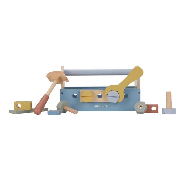 LITTLE DUTCH BOX S NÁŘADÍM DŘEVĚNÝ BLUE - LITTLE DUTCH - PRO DĚTI