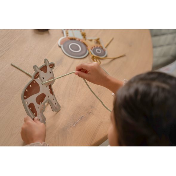 LITTLE DUTCH ŠNĚROVACÍ KARTY FARMA - NAVLÉKÁNÍ - PRO DĚTI