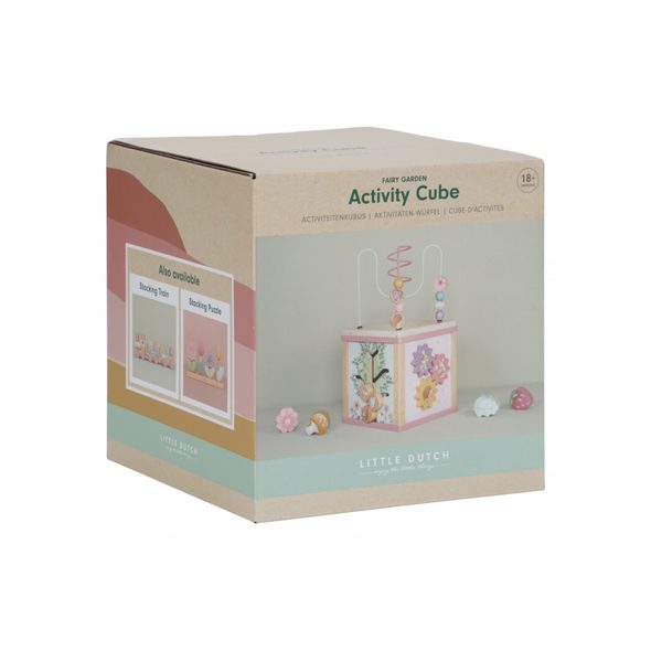 LITTLE DUTCH KOSTKA S AKTIVITAMI DŘEVĚNÁ FAIRY GARDEN - KOSTKY - PRO DĚTI