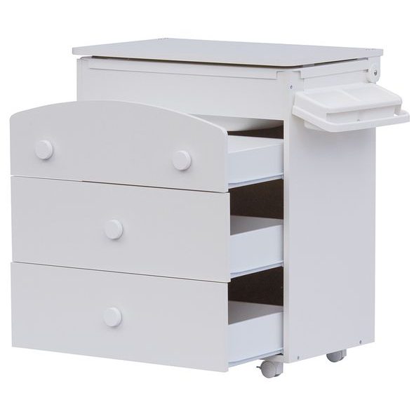 SCARLETT PŘEBALOVACÍ KOMODA S VANIČKOU VELA BÍLÁ S PŘEBALOVACÍ PODLOŽKOU SLON RŮŽOVÁ - PŘEBALOVACÍ KOMODY - PŘEBALOVÁNÍ