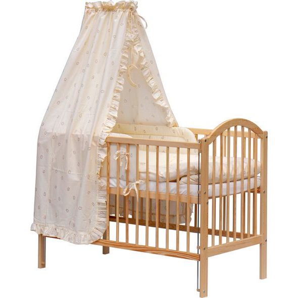 SCARLETT POSTÝLKA 120X60CM S KOMPLETNÍ VÝBAVOU SCARLETT MÉĎA BÉŽOVÁ - DŘEVĚNÉ POSTÝLKY - SPINKÁNÍ