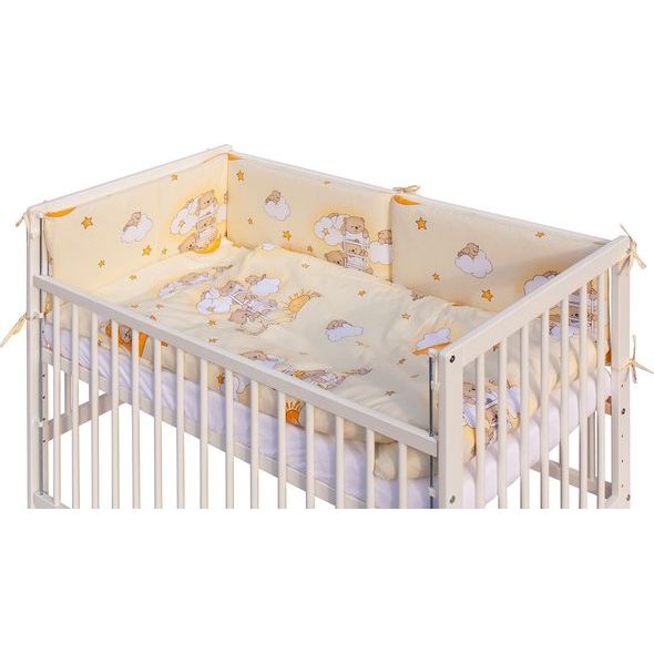 SCARLETT DĚTSKÁ POSTÝLKA S KOMPLETNÍ VÝBAVOU SCARLETT 120 X 60 CM - MRÁČEK - BÉŽOVÁ - DŘEVĚNÉ POSTÝLKY - SPINKÁNÍ