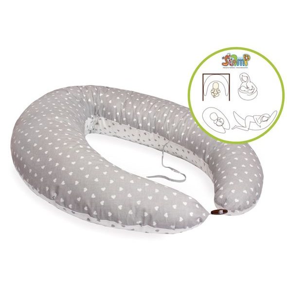 SCAMP MULTIFUNKČNÍ POLŠTÁŘ 230X130 (LITTLEHEARTWHITEGREY) - KOJÍCÍ POLŠTÁŘE - KRMENÍ