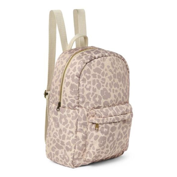 STUDIO NOOS PUFFY MIDI BACKPACK BATŮŽEK S PŘEDNÍ KAPSOU CREAM LEOPARD - PRO PŘEDŠKOLÁKY - PRO DĚTI