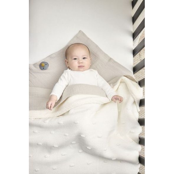 MEYCO DEKA KNOTS TEDDY FLEECE - OFF WHITE - DĚTSKÉ DEKY PRO MIMINKA - SPINKÁNÍ