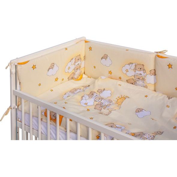 SCARLETT DĚTSKÁ POSTÝLKA S KOMPLETNÍ VÝBAVOU SCARLETT 120 X 60 CM - MRÁČEK - BÉŽOVÁ - DŘEVĚNÉ POSTÝLKY - SPINKÁNÍ