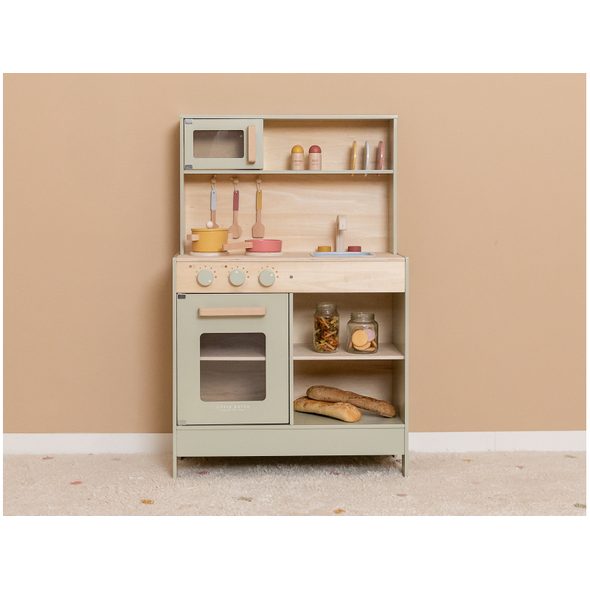 LITTLE DUTCH KUCHYŇKA DŘEVĚNÁ MINT S MIKROVLNKOU - JAKO MAMINKA - PRO DĚTI