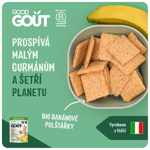 GOOD GOUT BIO BANÁNOVÉ POLŠTÁŘKY 50 G - TYČINKY/SUŠENKY - KRMENÍ