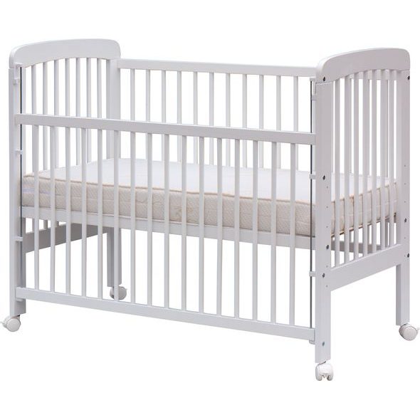 SCARLETT DĚTSKÁ POSTÝLKA SCARLETT MÍŠA - BÍLÁ (BUK) - STAHOVACÍ BOČNICE - 120 X 60 CM - DŘEVĚNÉ POSTÝLKY - SPINKÁNÍ