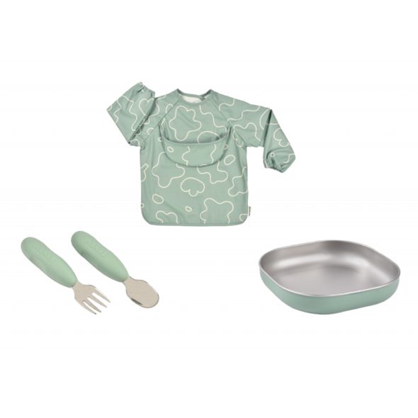 BEABA JÍDELNÍ SADA PRO NEJMENŠÍ SAGE GREEN - VÝHODNÉ SADY - KRMENÍ