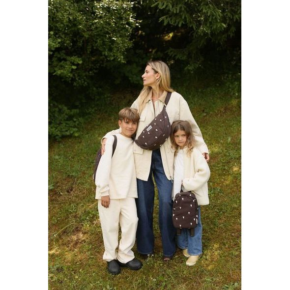 STUDIO NOOS PUFFY MINI FANNY PACK KABELKA BROWN HEARTS - ORGANIZÉRY A KOŠÍKY - KOČÁRKY A PŘÍSLUŠENSTVÍ