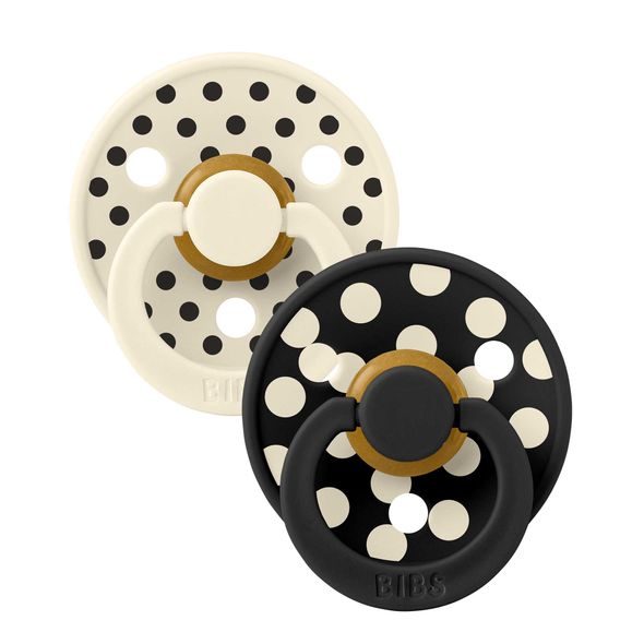 BIBS STUDIO COLOUR POLKA DUDLÍKY Z PŘÍRODNÍHO KAUČUKU 2KS - VELIKOST 1 - ŠIDÍTKA A DOPLŇKY - KRMENÍ