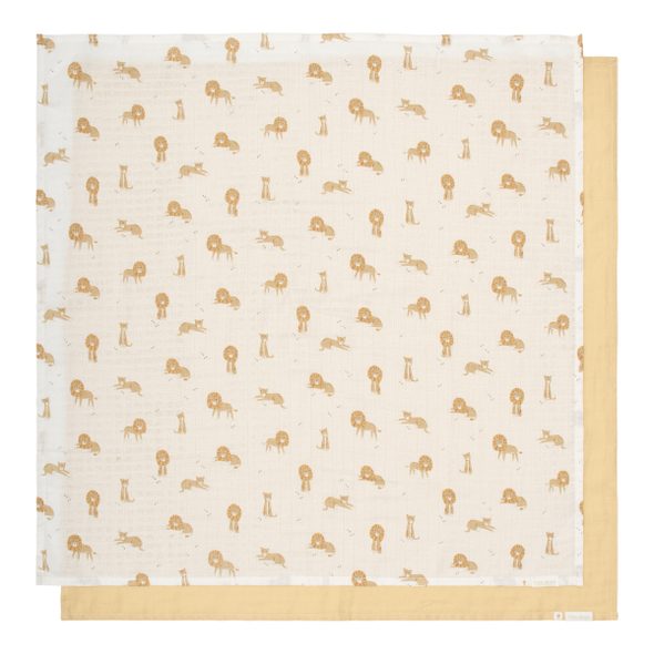 LITTLE DUTCH PLENY 70X70CM LEV SAFARI FRIENDS 2 KS - LÁTKOVÉ PLENY ALL IN ONE - PŘEBALOVÁNÍ