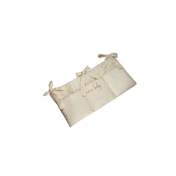 ENIE BABY MUŠELÍNOVÝ KAPSÁŘ BÉŽOVÝ SE ZLATÝMI PUNTÍKY - POVLEČENÍ DO POSTÝLKY - SPINKÁNÍ