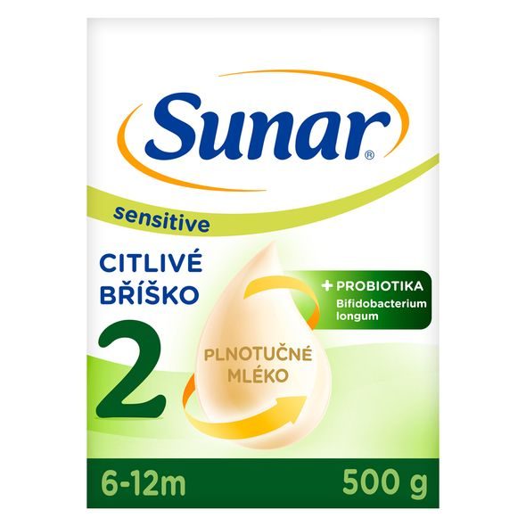 SUNAR SENSITIVE 2 POKRAČOVACÍ KOJENECKÉ MLÉKO 500G - KOJENECKÁ MLÉKA - KRMENÍ