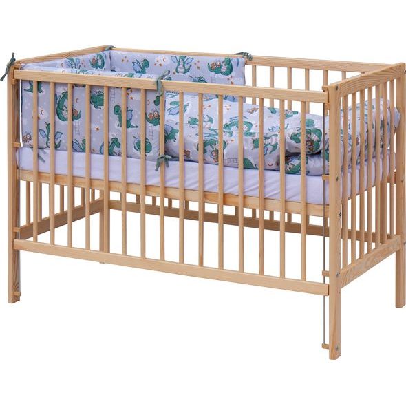 SCARLETT POSTÝLKA 120X60CM S KOMPLETNÍ VÝBAVOU DRÁČEK TYRKYSOVÁ - DŘEVĚNÉ POSTÝLKY - SPINKÁNÍ