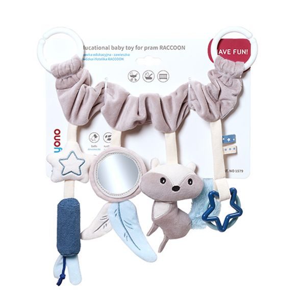 BABYONO HRAZDIČKA ZÁVĚSNÁ RACCOON 0M+ - HRAČKY K ZAVĚŠENÍ - PRO DĚTI