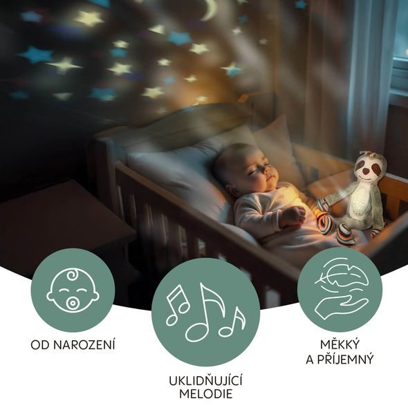 ZOPA PLYŠOVÝ USÍNÁČEK S PROJEKTOREM A MELODIEMI - USÍNÁČCI MAZLÍCÍ - PRO DĚTI