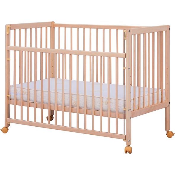 SCARLETT DĚTSKÁ POSTÝLKA SCARLETT FIRA - ECO PŘÍRODNÍ (BUK) - STAHOVACÍ BOČNICE - 120 X 60 CM - DŘEVĚNÉ POSTÝLKY - SPINKÁNÍ