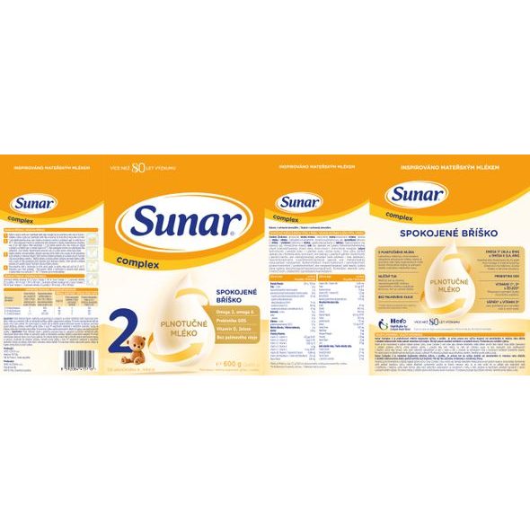 SUNAR COMPLEX 2 MLÉKO POKRAČOVACÍ 600G - KOJENECKÁ MLÉKA - KRMENÍ