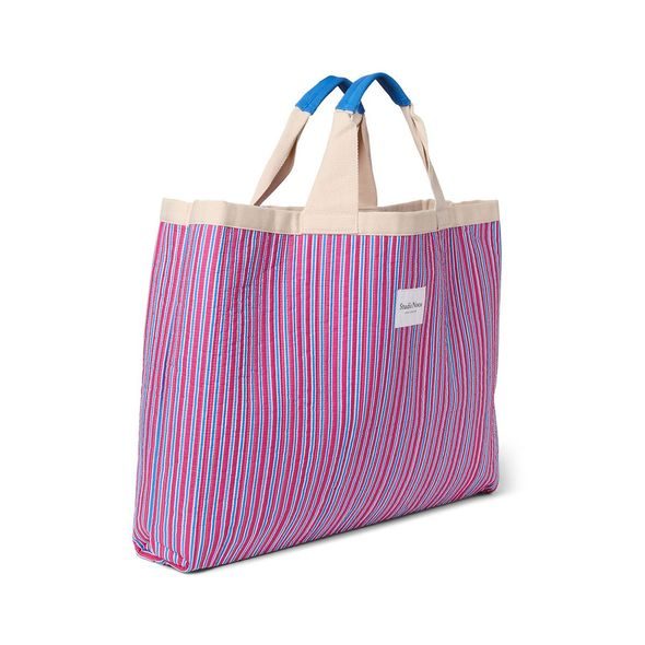 STUDIO NOOS POPLIN BEACH BAG PLÁŽOVÁ TAŠKA RASBERRY STRIPED - DOPLŇKY - PRO MAMINKY