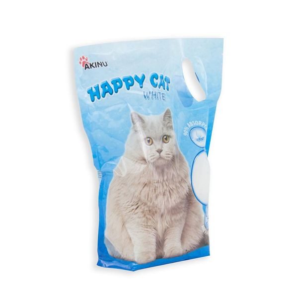 AKINU HAPPY CAT 3,6L WHITE - SILIKÁTOVÉ STELIVO PRO KOČKY - CHOVATELSKÉ POTŘEBY MALVÍKZOO