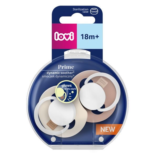 LOVI DUDLÍK SVÍTÍCÍ SILIKONOVÝ DYNAMICKÝ PRIME 18M+ 2KS IVORY/BLUSH - ŠIDÍTKA A DOPLŇKY - KRMENÍ