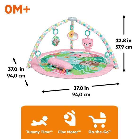 BRIGHT STARTS DEKA NA HRANÍ PRO ROZVOJ MOTORIKY A SMYSLŮ POP 'N WIGGLE ROSY RAINFOREST™, 0M+ - HRACÍ DEKY - PRO DĚTI