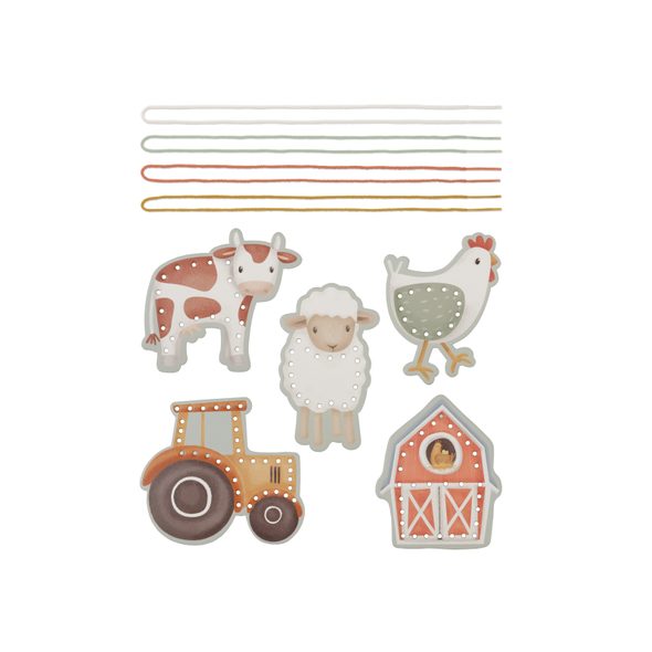LITTLE DUTCH ŠNĚROVACÍ KARTY FARMA - NAVLÉKÁNÍ - PRO DĚTI