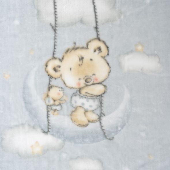 INTERBABY DEKA MEDVÍDEK 80X90 - ŠEDÁ - DĚTSKÉ DEKY PRO MIMINKA - SPINKÁNÍ