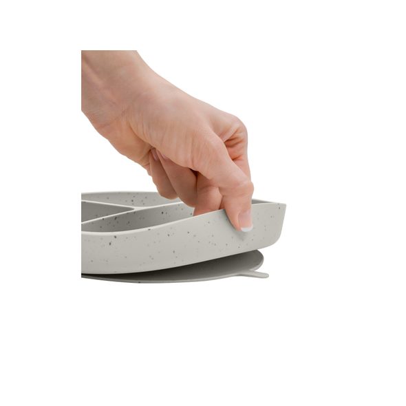 KIKKABOO TALÍŘ DĚLENÝ S PŘÍSAVKOU PLATINUM SILICONE SAND - MISKY, TALÍŘKY A PODLOŽKY - KRMENÍ