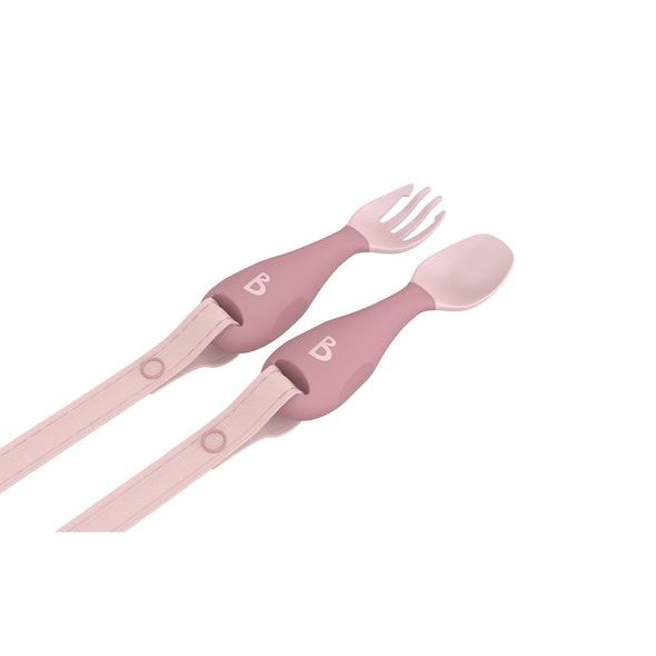 BIBADO HANDI DĚTSKÝ PŘÍBOR S KLIPEM BLUSH - LŽIČKY A PŘÍBORY - KRMENÍ