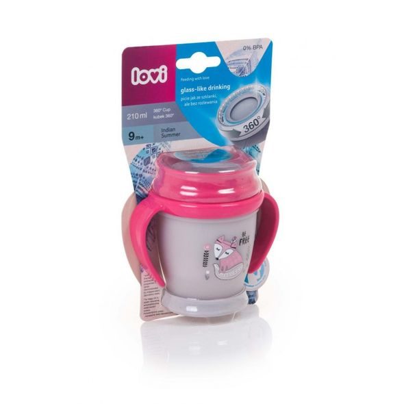 LOVI HRNÍČEK 360 MINI 210ML S ÚCHYTY INDIAN SUMMER - DĚTSKÉ HRNEČKY - KRMENÍ