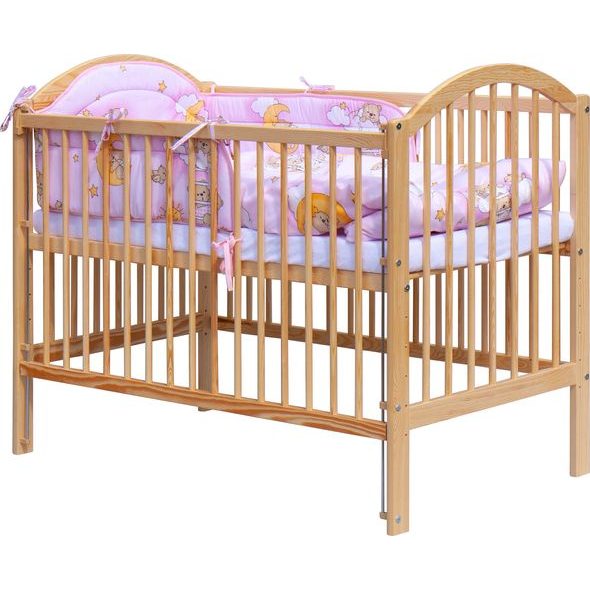 SCARLETT POSTÝLKA 120X60CM S KOMPLETNÍ VÝBAVOU MRÁČEK RŮŽOVÁ - DŘEVĚNÉ POSTÝLKY - SPINKÁNÍ