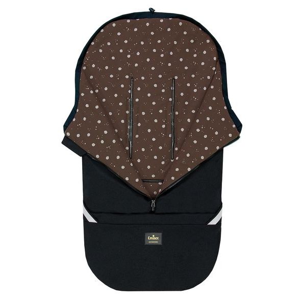 EMITEX FUSAK 2V1 COCOON SOFTSHELL BROWN HEART - FUSAKY DO KOČÁRKU - KOČÁRKY A PŘÍSLUŠENSTVÍ