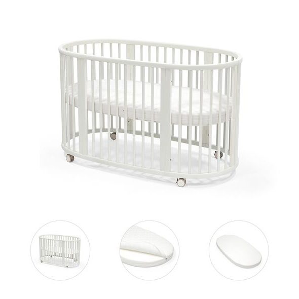 STOKKE® SLEEPI™ V3 WHITE + MATRACE + PROSTĚRADLO - DŘEVĚNÉ POSTÝLKY - SPINKÁNÍ