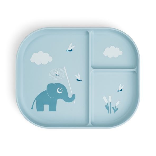 DONE BY DEER FOODIE DĚLENÝ TALÍŘ ELPHEE MODRÝ - MISKY, TALÍŘKY A PODLOŽKY - KRMENÍ