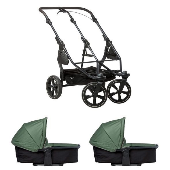 TFK TFK SET DUO2 FRAME 2025 - AIR CHAMBER WHEEL + CARRYCOT OLIVE - KOČÁRKY PRO DVOJČATA - KOČÁRKY A PŘÍSLUŠENSTVÍ