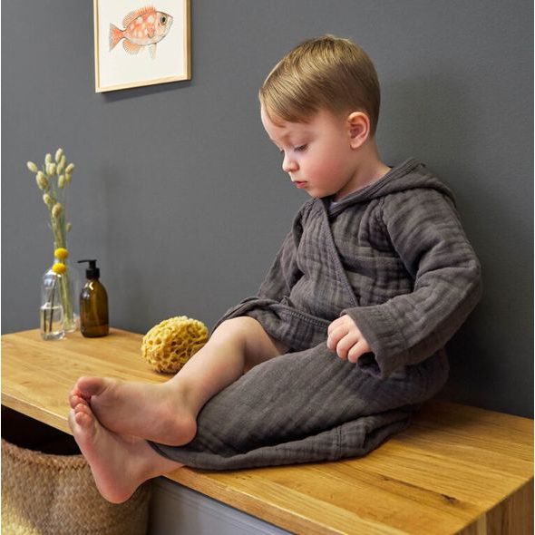 LÄSSIG MUSLIN BATHROBE MINT 24-36M. - OSUŠKY A DĚTSKÉ ŽUPANY - KOUPÁNÍ A ZDRAVÍ